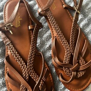 Elegant Brown Braided Sandals for Women